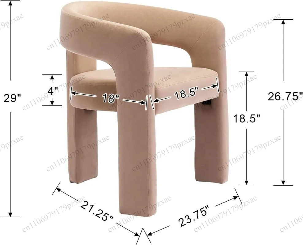 Modern Velvet Open-Back Barrel Side Armchairs Decor Accent Chairs For Living Space Kitchen