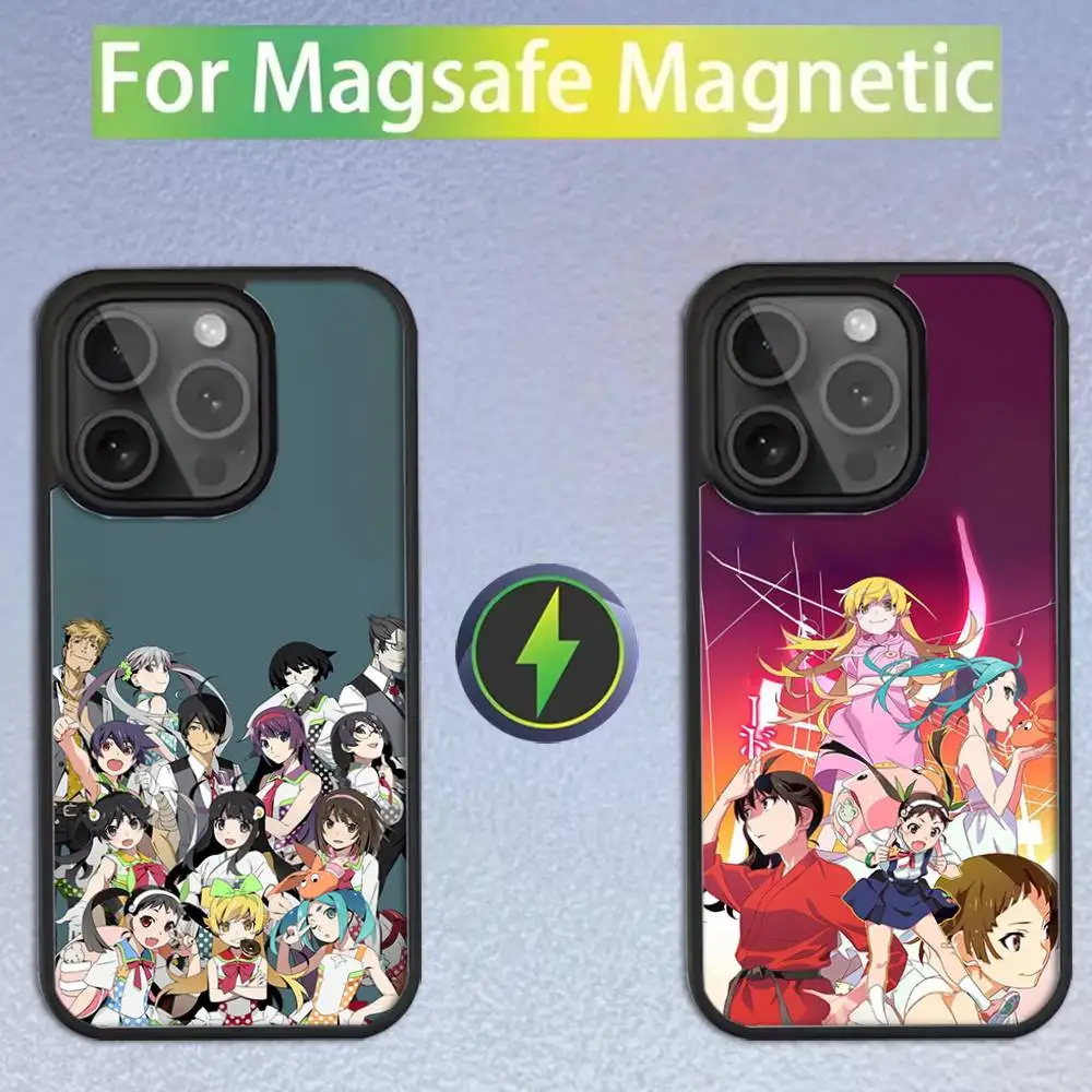 

M-Monogatari Series Anime Phone Case For iPhone 16,15,14,13,12,11,Pro,Max,Plus,Mini,SE Magsafe Magnetic Wireless Charging