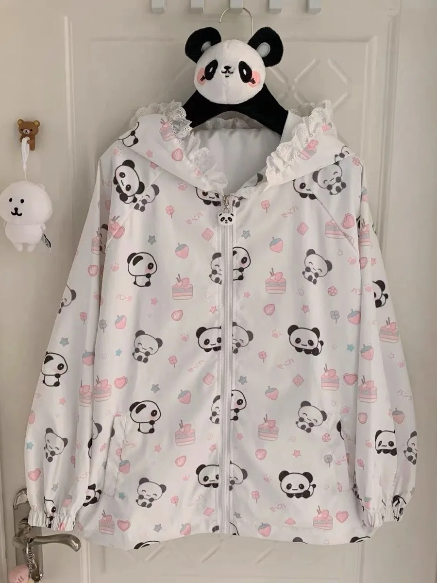 Jaqueta com Capuz Estilo Y2K Subcultura do Milênio com Estampa Animal para Mulheres, Proteção Solar de Verão, Ajuste Solto, M...