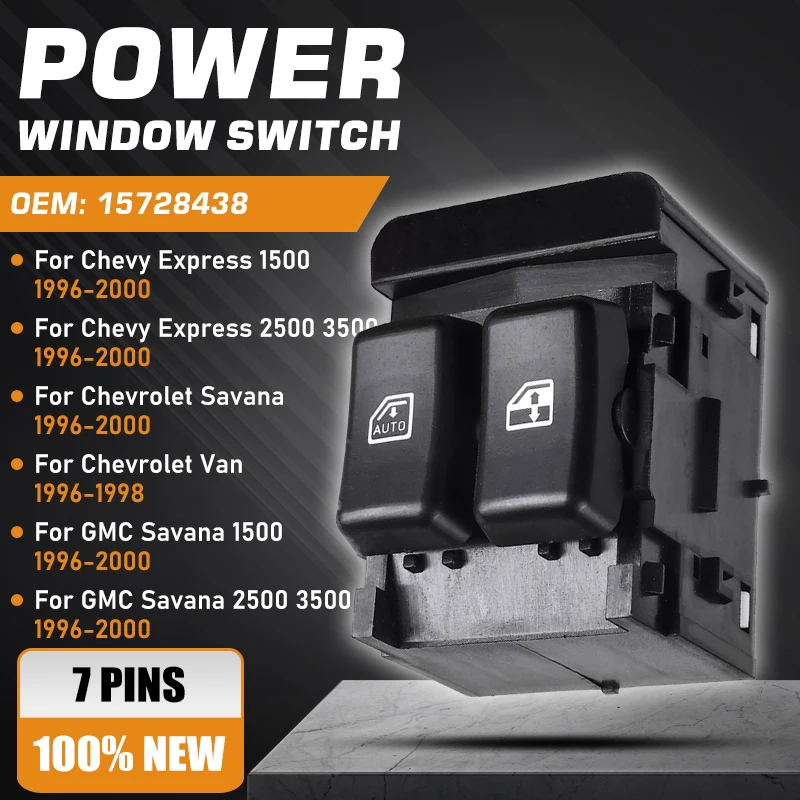 

Car For Chevrolet Express Van Chevrolet GMC Savana 1996 1997 1998 1999 2000 Master Power Window Switch Control Button 15728438