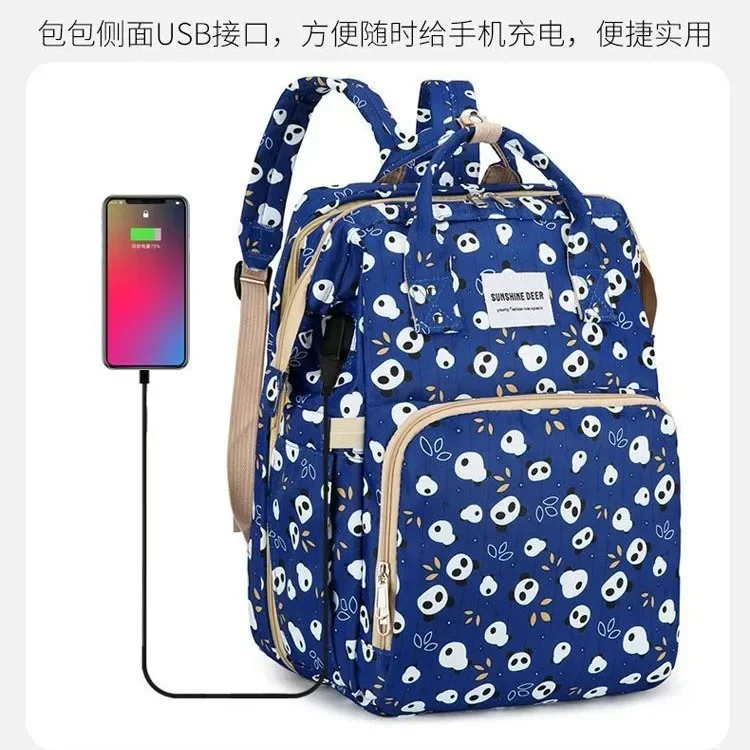 Large Capacity Nappy Milk Bottle Backpacks with Changing Mat Convenient Baby Nursing Bags Gift Mommy Diaper Bags Baby Bed Mother