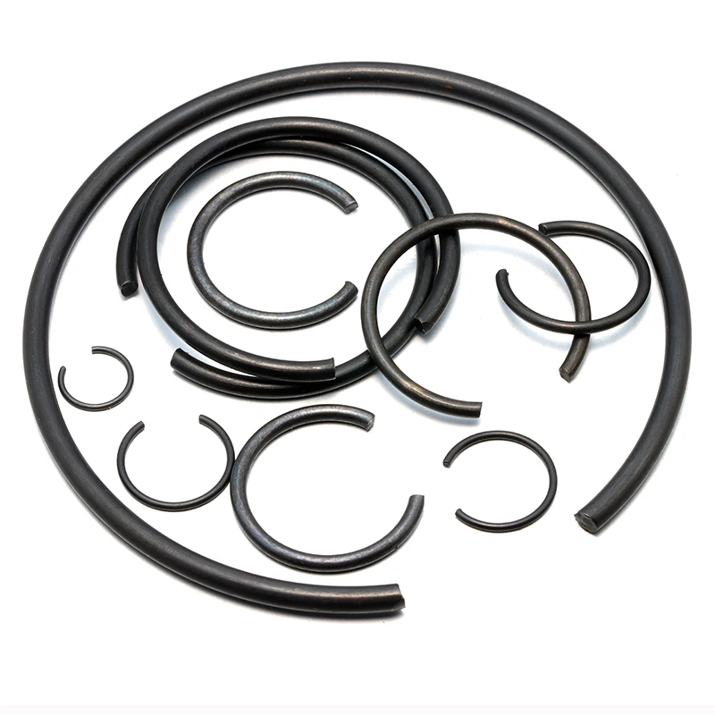 1-50PCS Black 70 Manganese Steel M4 M5 M6 M7 M8-M150 Round Wire Snap Rings For Shaft Steel Wire Retaining Ring and Stop Ring