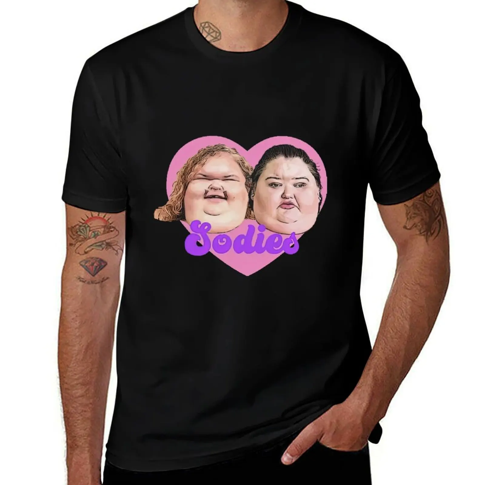 1000lb Sisters Sodies heart T-Shirt anime stuff new edition Anime t-shirt for a boy mens clothes