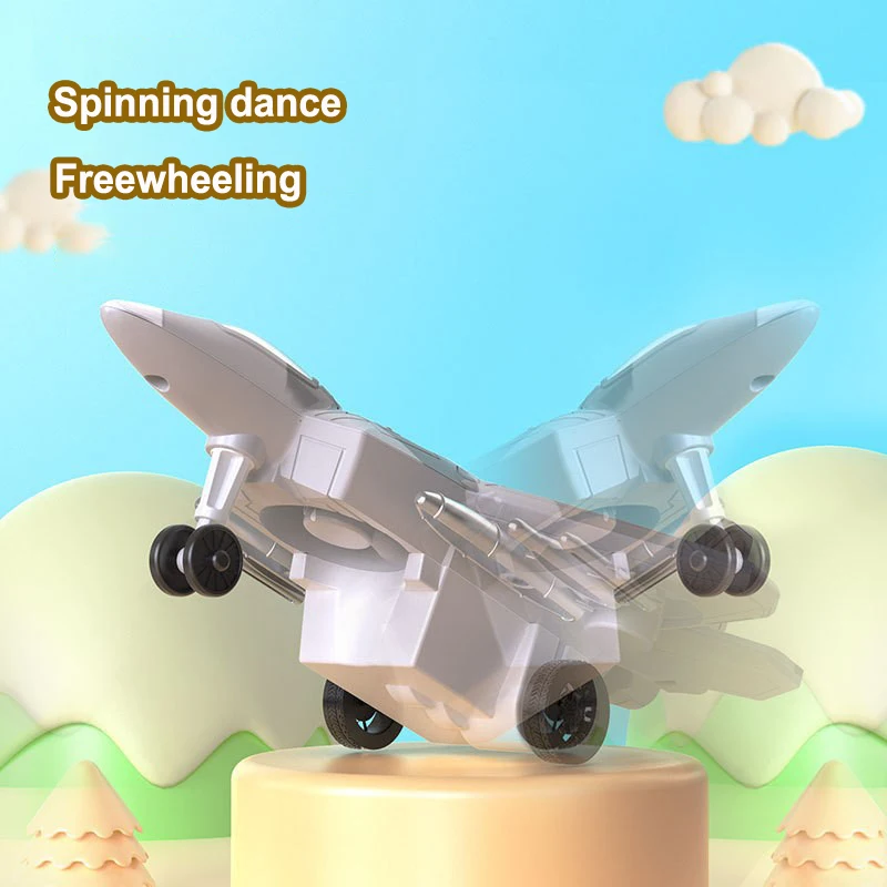 360 Degree Rotation Pull Back Toy Airplane Stunt Rotation Inertial Fighter Model Aircraft Children's Fun Toy Christmas Gift