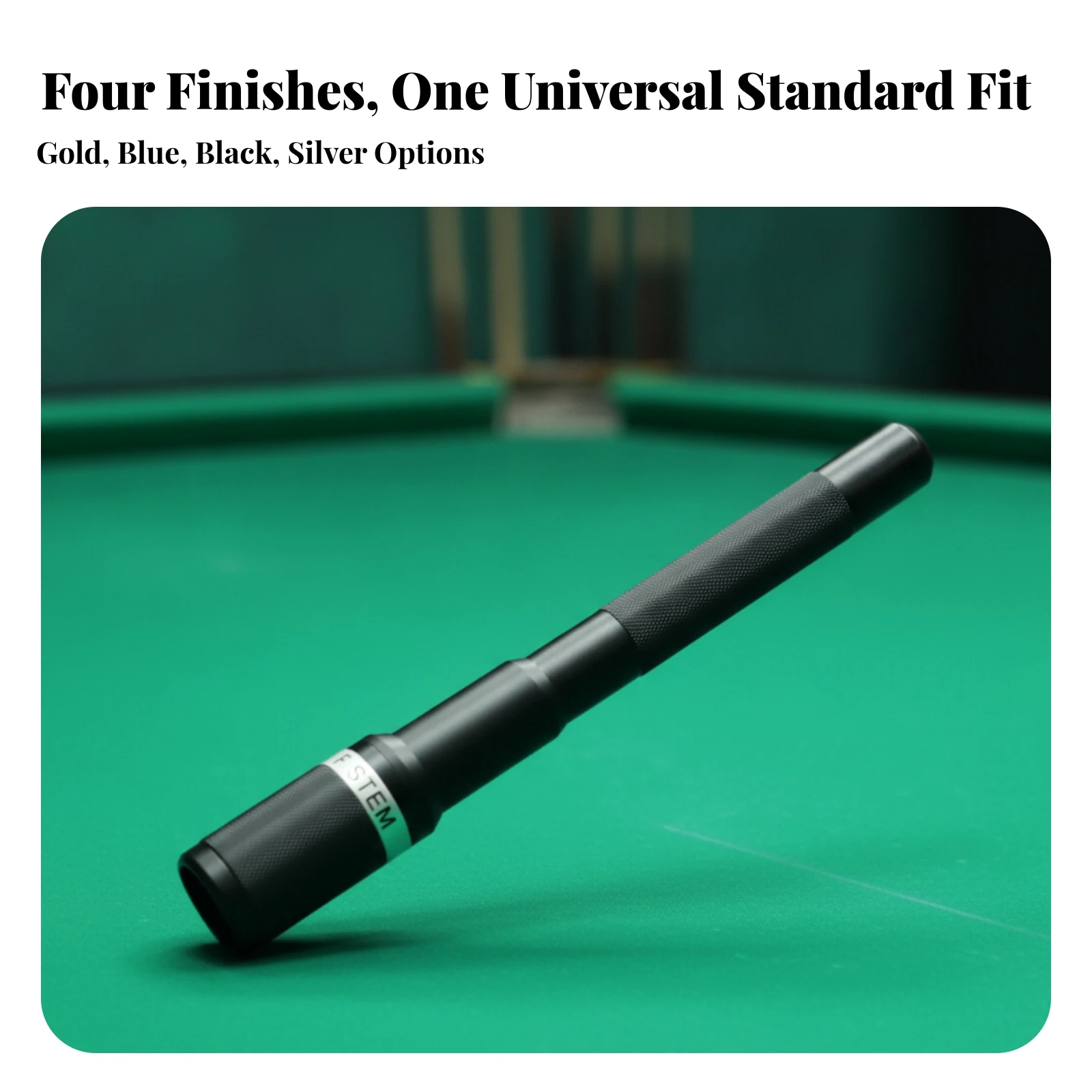 Telescopic Cue Extender Sleeve Adjustable Billiard Cue Extension with Locking Collar Lightweight Knurled