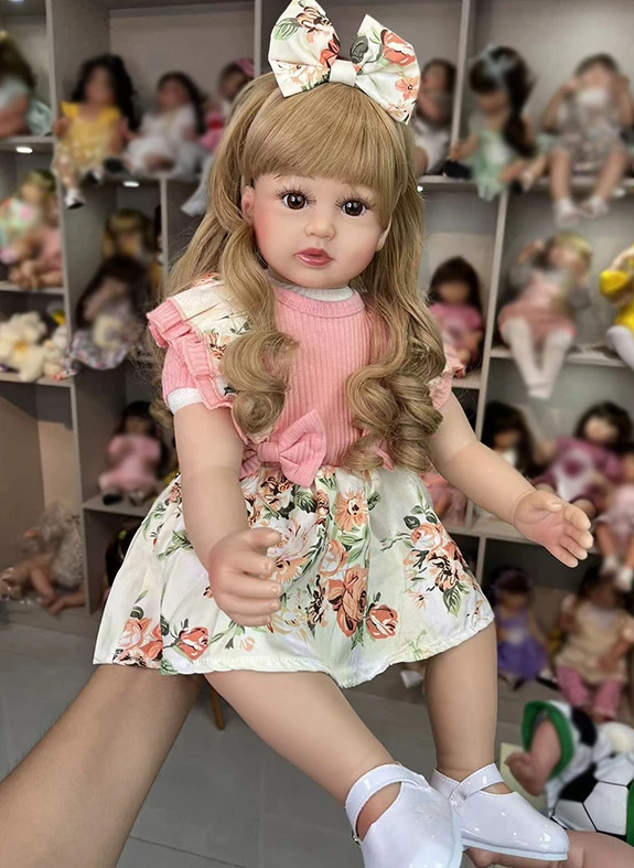 60CM Huge Baby Size Reborn Toddler Artist Made High Quliaty Doll with 3D Skin Visible Veins Christmas Gift