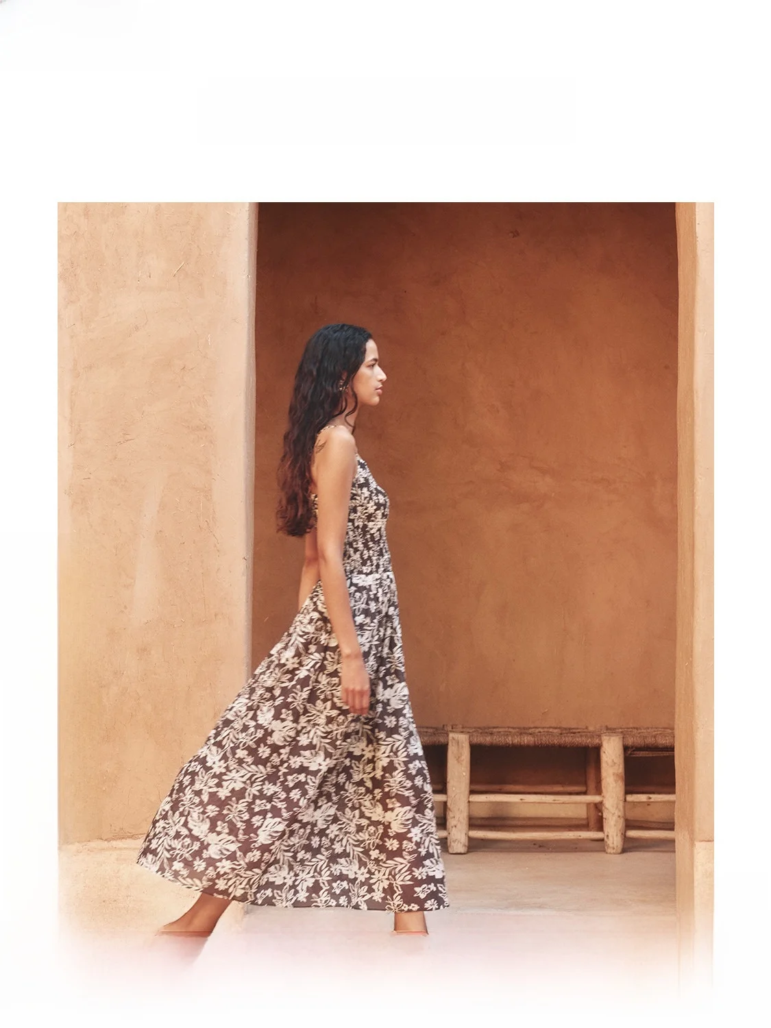 

ZhiZhi Summer Elegant Printed Silk Cotton Blend Women's Sundress Sweat Absorbent Skin-friendly Strapless A-Line Gown
