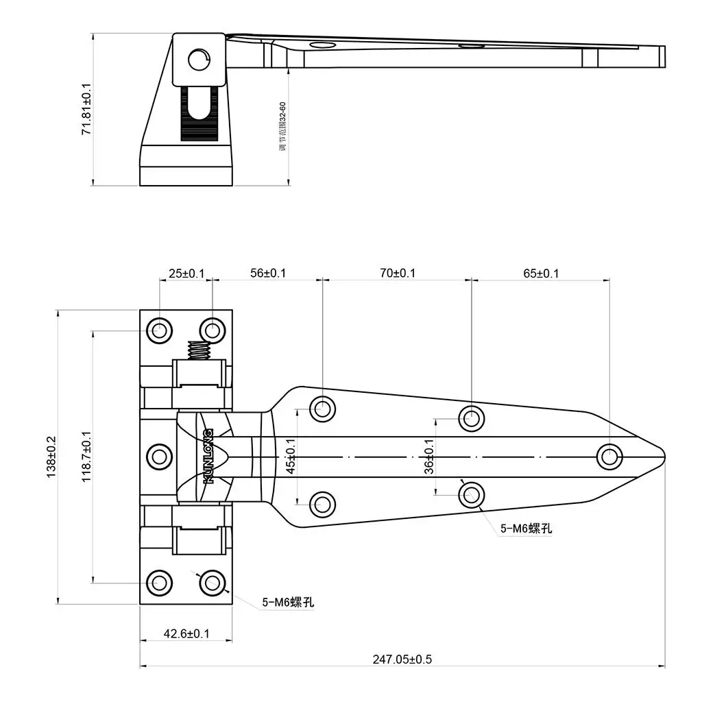 

Chrome Reversible Heavy Duty Double Hinge for Freezer/Cooler/ SK2-1460