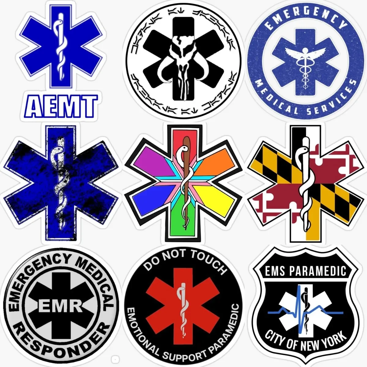 

EMR EMS Emergency Medical Responder Badge Sticker Laptop Wall Room Motorcycle Car Truck Table Off-road Wall PVC Decal Assecories