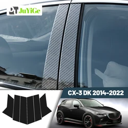 Glossy Black Carbon Fiber Window Door Deal B C Pillar Post Cover Sticker For Mazda CX-3 CX3 DK 2014-2022 2015 2016 2017 2018