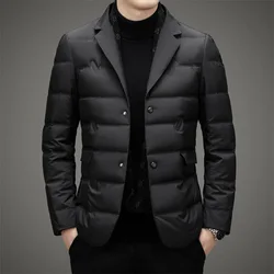 Men's Down Coat White Duck Down Jacket Winter Warm Business Slim Fit Duck Down Suit for Men Lightweigth Puffer Jacket Men JK-013