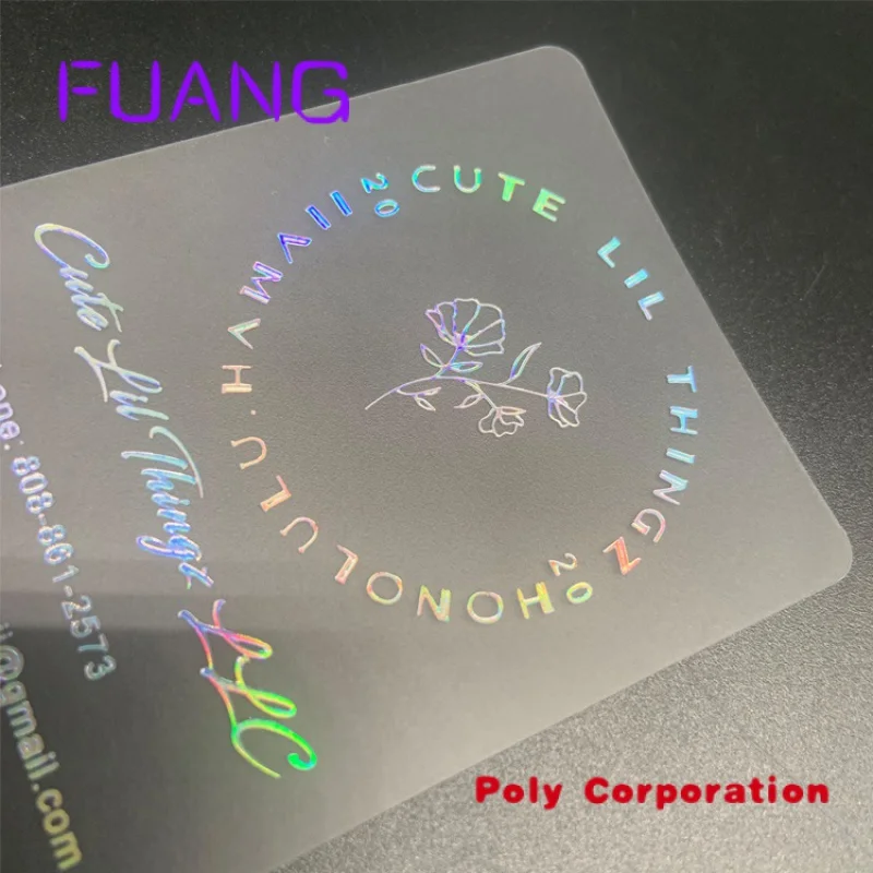 Custom  Custom Plastic Transparent Business Invitation Name Card With  Holographic Letter