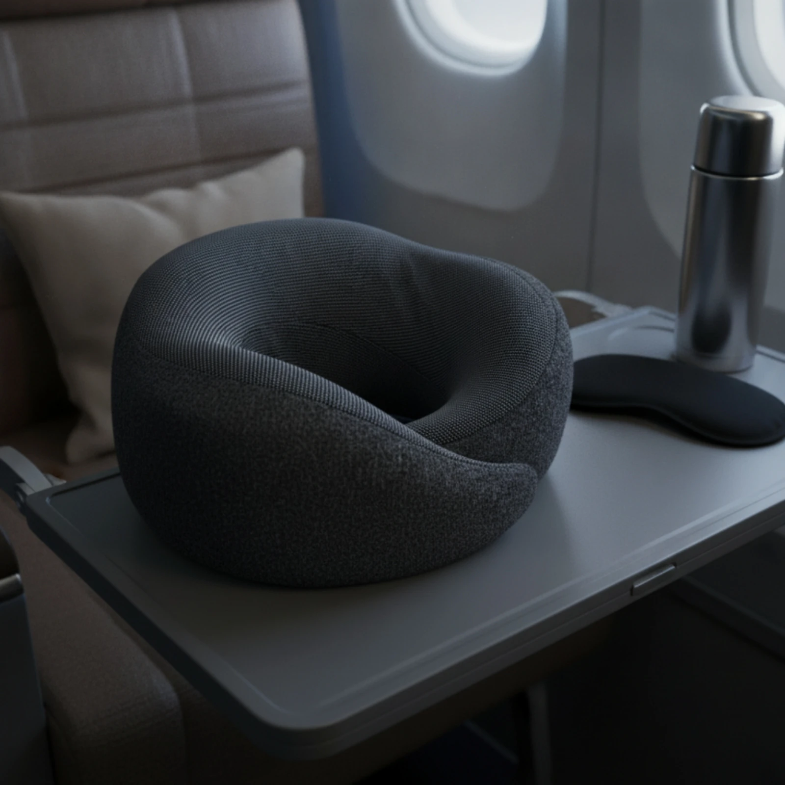 Ergonomic Neck Cradle Pillow Portable Slow-Slow-Recovery Foam Trip Pillow for Commuters, Airplane, Car
