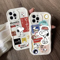 Cartoon Dog S-Snoopys Phone Case for iPhone 16 15 14 Plus 13 12 Mini 11 Pro Max X Xs XR 7 8 3D Creamy Wave Soft Cover