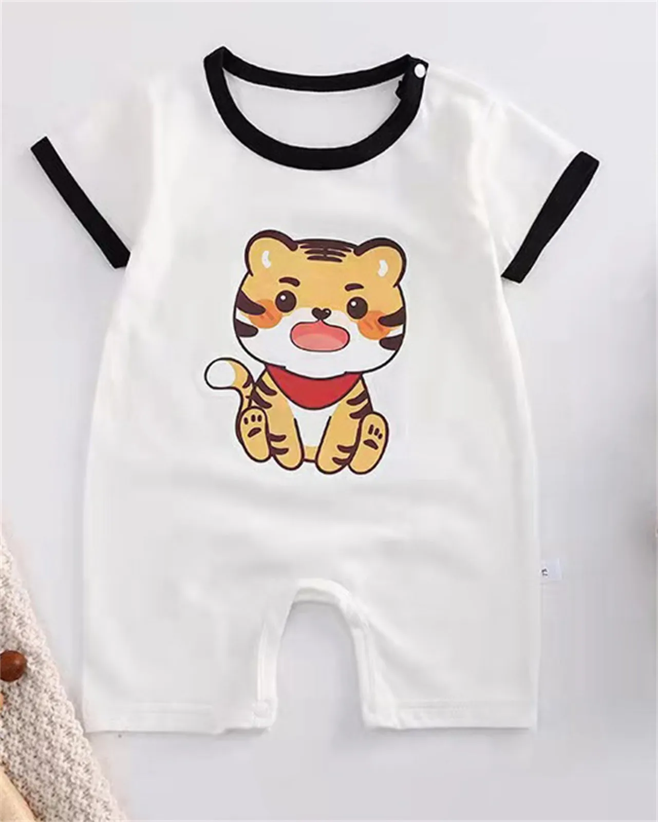 3 6 9 12 24 Months Infant Toddler Rompers Cotton Summer Baby Boys Thin Rompers Short Sleeve Newborn Cartoon Baby Girls Bodysuit