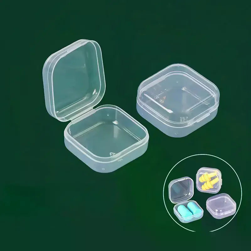 

Миниатюрный пластиковый прямоугольный контейнер-коробка, полупрозрачный, пыленепроницаемый, прочный, для хранения ювелирных изделий, пуговиц и мелочей