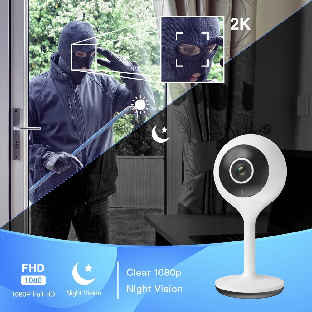 Laxihub 4MP PTZ Wifi Camera H.265 Auto Tracking 4MP Wireless IP Camera 4xDigital Zoom AI Human Detection Dual Light Source