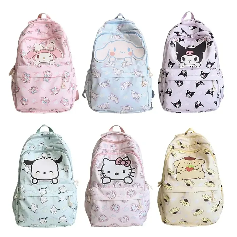 Nowy Sanrio Cinnamoroll Kuromi moja melodia Hello Kitty plecak Anime urocze tornistry kreskówkowa torba na ramię prezent dla przyjaciela urodzinowy