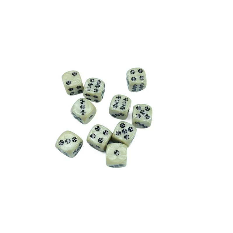 10Pcs 16mm Multi Color Six Sided Spot D6 Pearl Stripe Playing Games Dice Set Board Game Opaque Dice For Bar Pub Club Party