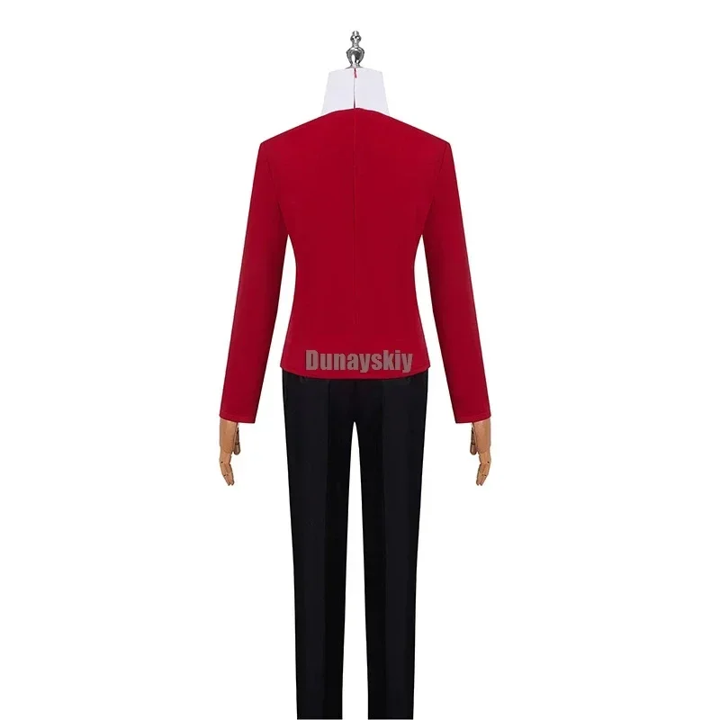 هازبين كوسبلاي فندق فوكس أزياء تنكرية زي موحد للرجال أزياء الهالوين كرنفال عيد الميلاد بدلة أزرق وأحمر كوسبلاي