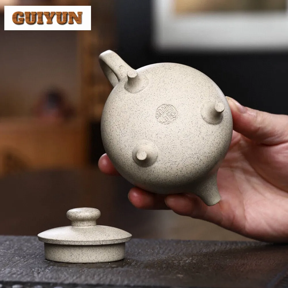 180ML Chinese Yixing Authentic Pot Handmade Purple Clay Teapot Raw Ore White Section Mud Kettle Tea Ceremony Customized Gifts