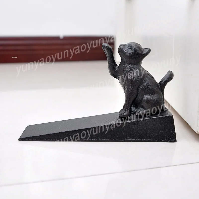 Cast Iron Cartoon Anti-collision Door Stop Windproof Garden Decor Creative Shape