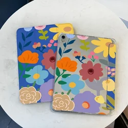 Smart PU Case for 10.2 9th 8th 7th Pro 11 2nd 3rd 4th Ipad 2017 10.5 Inch Colorful Flowers Smart Cover Case Ipad Mini6 8.3 Blue