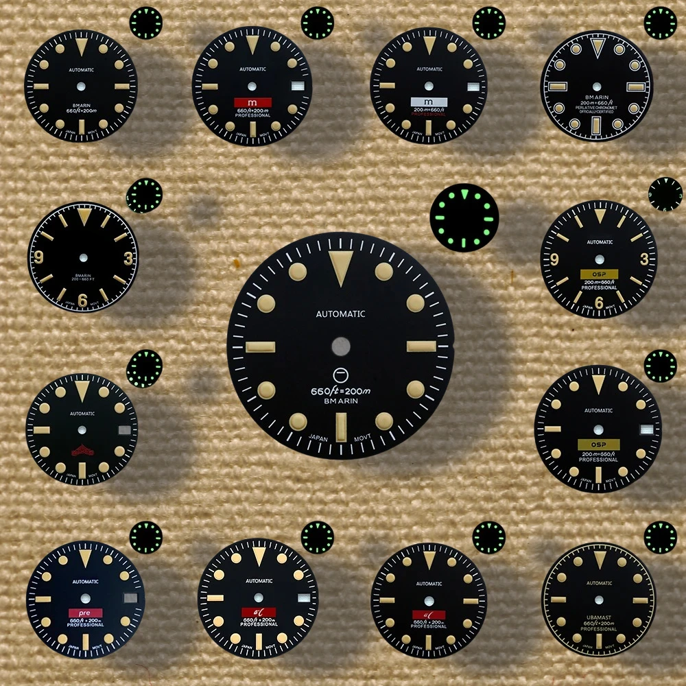 

Classic style with millions of fans, 28.5mm retro SUB dial, S logo, NH35 dial suitable for 3/3.8/4.2 o'clock watch crown, green