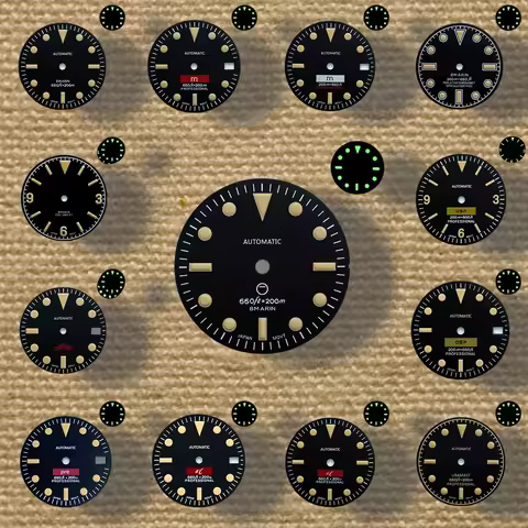 Classic style with millions of fans, 28.5mm retro SUB dial, S logo, NH35 dial suitable for 3/3.8/4.2 o'clock watch crown, green