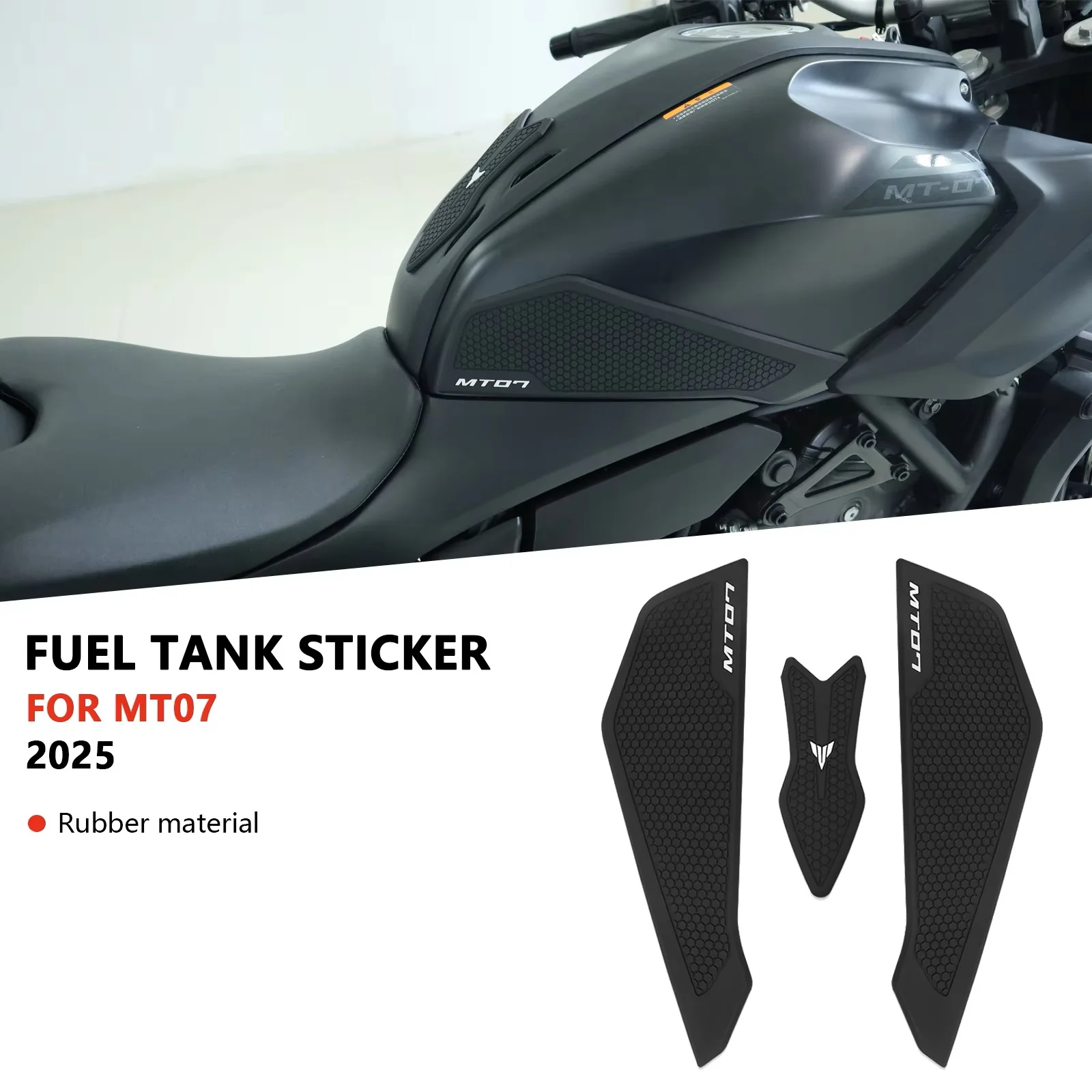 

For Yamaha MT07 MT-07 2025 Motorcycle Tank Pads Tank Traction Pads Anti-slip Side Tank Stickers New Accessories