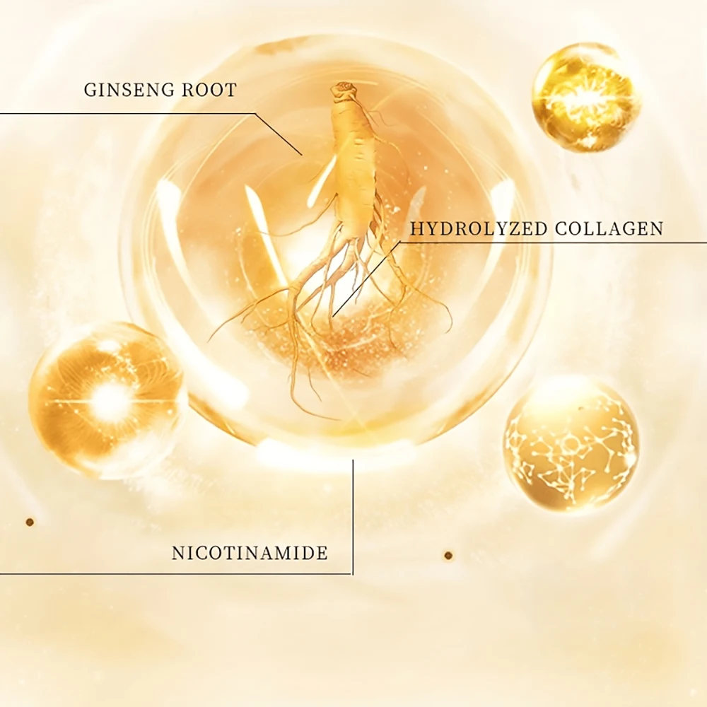 HISENRAIN Ginseng Collagen Anti-Aging Serum - Wrinkle Reduction, Skin Firming & Moisturizing, Natural Rejuvenating Face Essence.