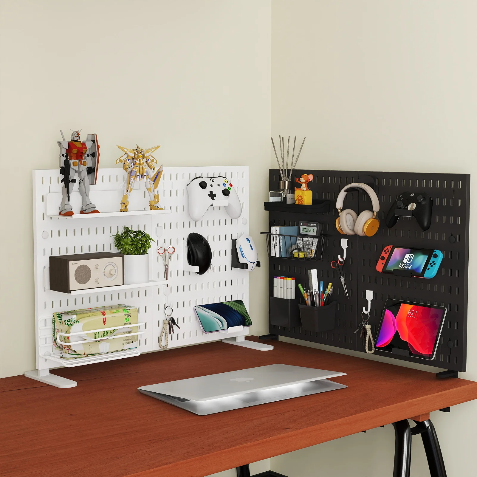 The Office Pegboard Has Many Accessories for Custom Set-Ups. It's Ideal for Displaying Collections and Storage.