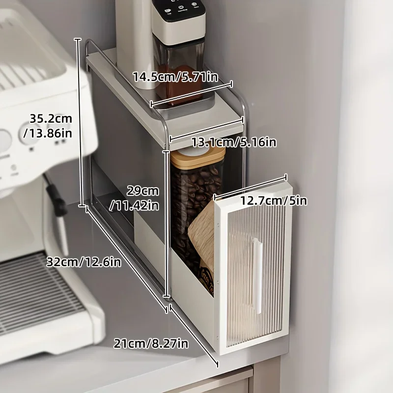 Slim Pull-Out Kitchen Organizer - Metal Spice & Seasoning Rack for Countertop, Wall Corner Storage for Oil, Salt, Sauce, Vinegar