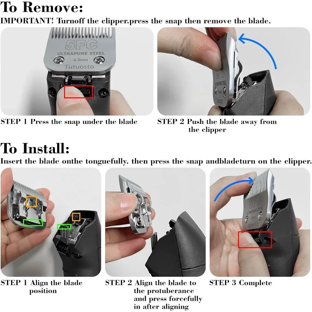 3F 4F 5F 7F Professional Pet Clipper Blade Replacement A5 Blade Fit Most Andis AG AG2 AGCC AGC2 MBG Series Animal Clippers