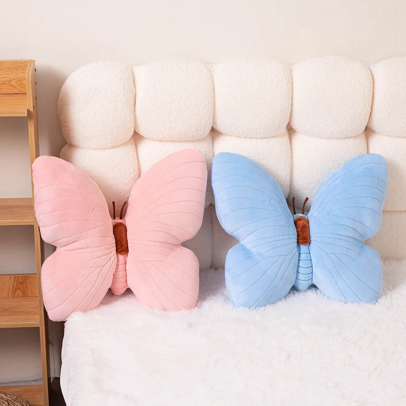 

40x40cm Cute Pink Blue Butterfly Plush Pillow Soft Stuffed Cushion Girls Lovely Doll Sofa Bedroom Home Decor Women Birthday Gift