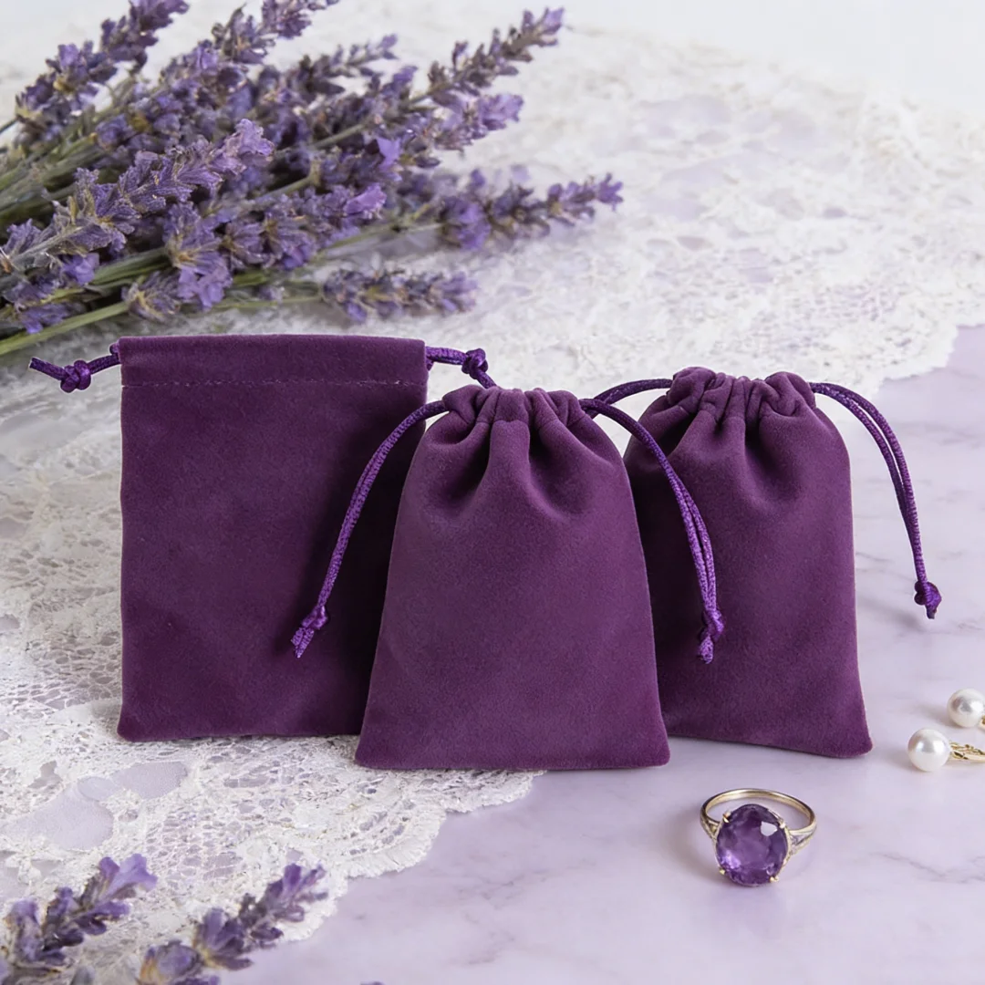 10 Stück Samtbeutel mit Kordelzug in verschiedenen Größen für Halsketten, Broschen und Edelsteinschmuck zur Aufbewahrung und als Geschenkverpackung
