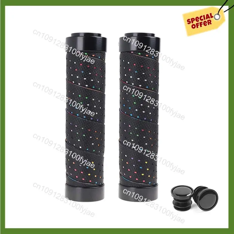 

August Bike Handle Grips Mountain Bike Grips Lock On, Anti-Slip Shock Absorbing Bike Handlebar Grips For 22.2Mm
