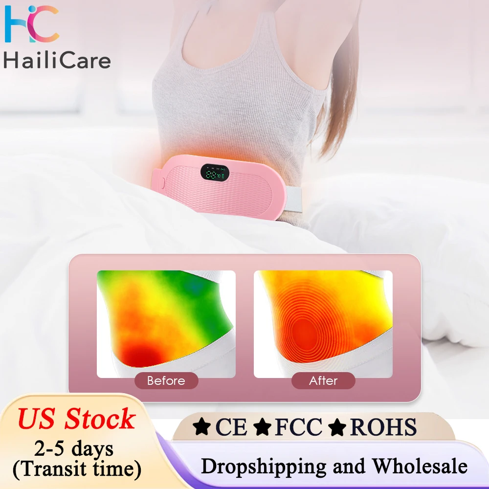 

US Stock Portable Heating Pad Menstrual Heating Massager Abdominal Belt Period Relief Thermal Massager Belly Warm Palace Belt