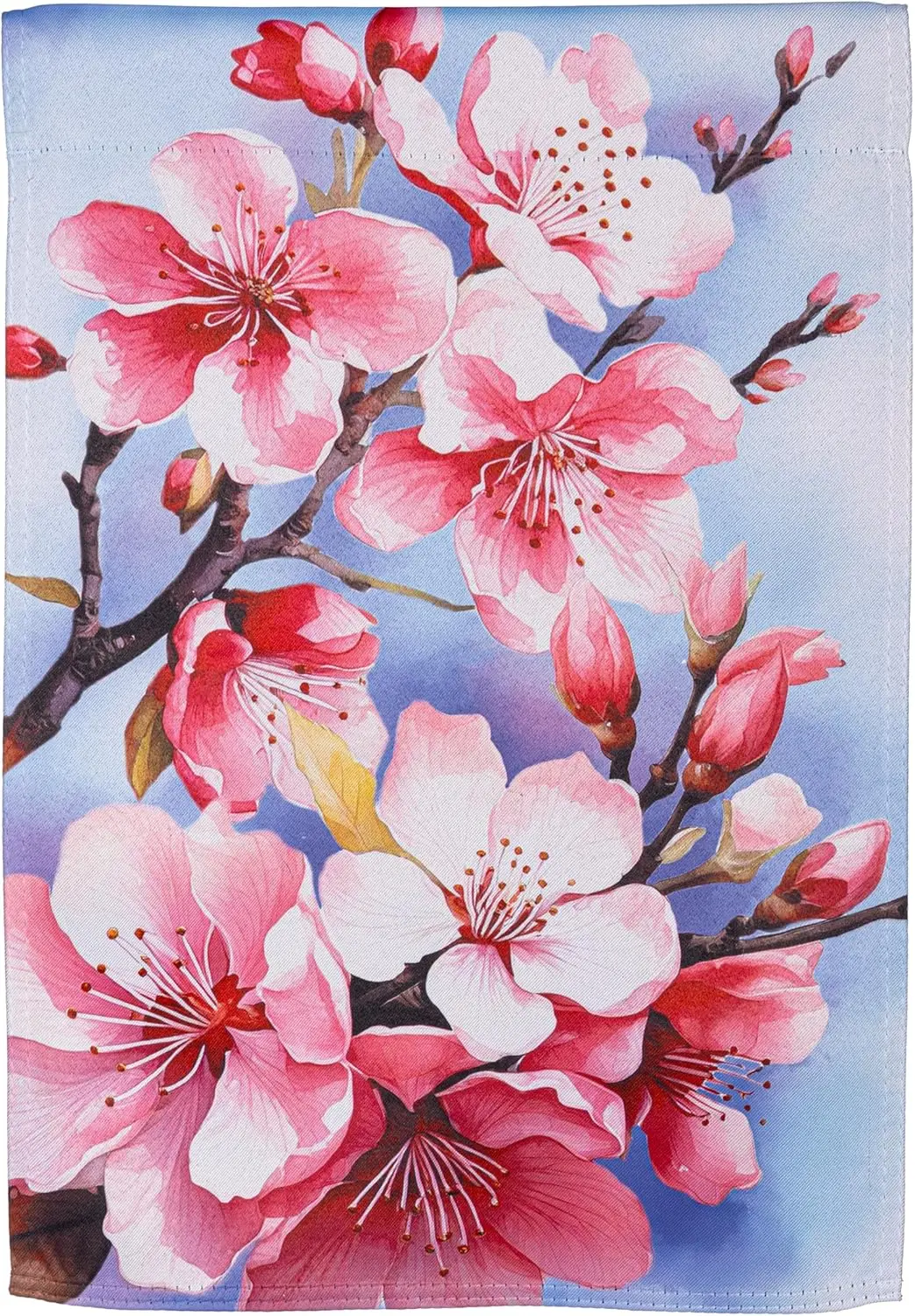 Evergreen Cherry Blossom Suede Garden Flag 12x18 Double Sided, All Weather Flags For Outside House, Welcome Spring Flags for AAS