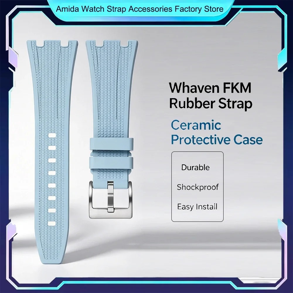 new-design-woven-texture-fkm-rubber-strap-with-ceramic-protective-case-replacement-watchband-for-swatch-x-royal-oak-pop-pocket