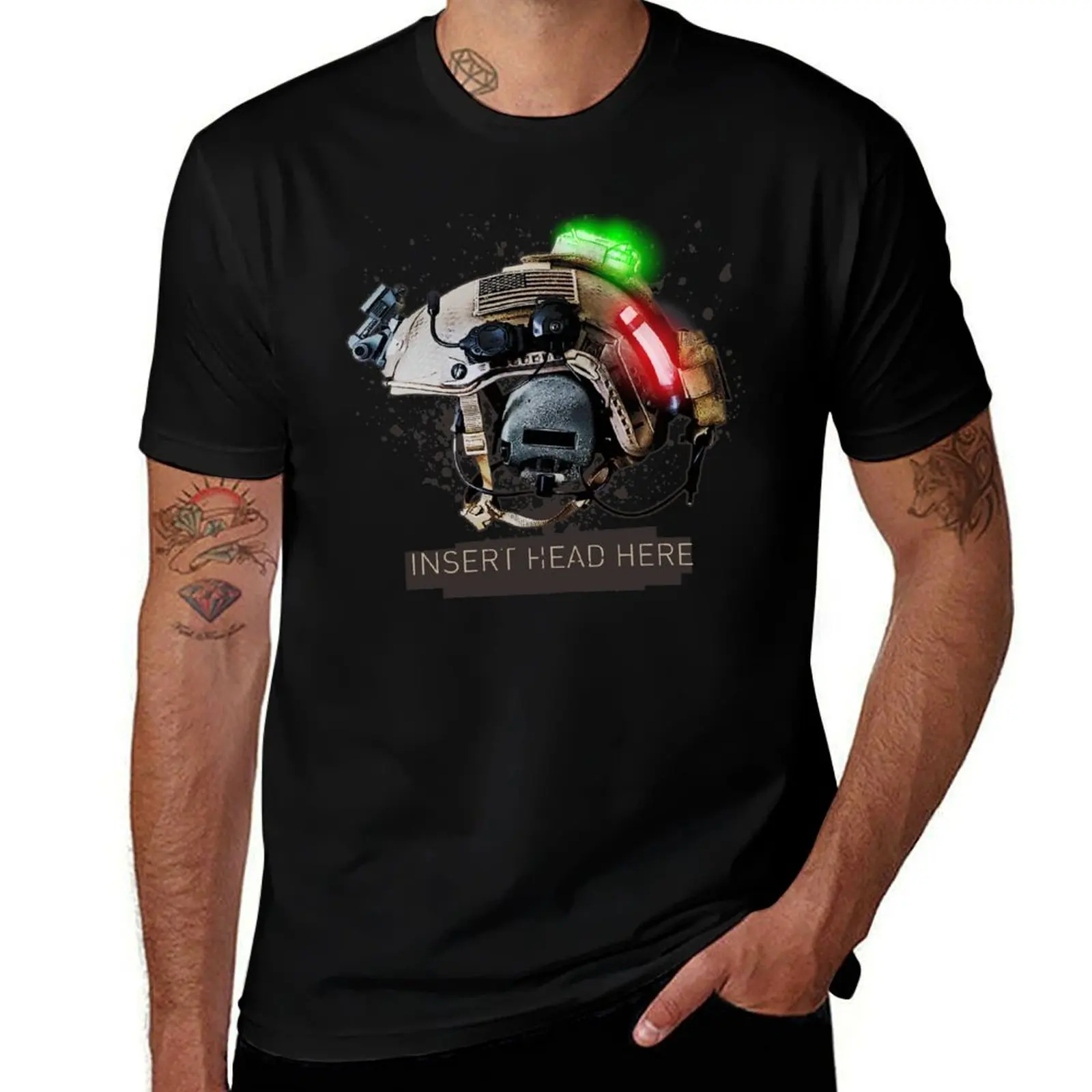 

Tacticool Helmet T-Shirt t shirts for man cotton funny mens graphic t shirts man t shirts graphic T-shirt