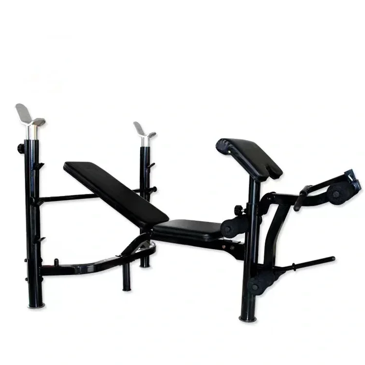 Panca pesi multifunzionale Panca pesi regolabile con lat Pull Down Bar Attrezzatura Fitness Storage Panchine da palestra Rack