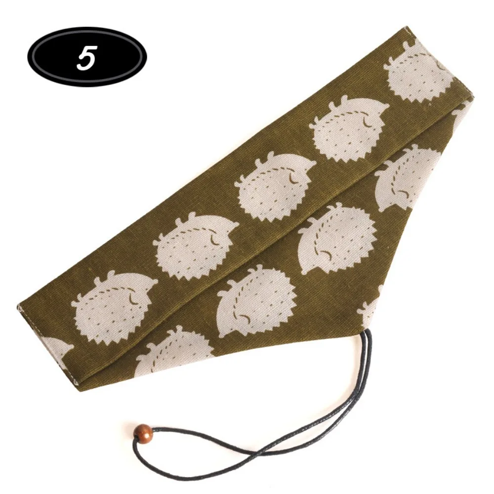Retro Cotton Linen Cutlery Pouch Japanese Style Portable Utensil Holder Roll-Up Design Cutlery Case Camping Use
