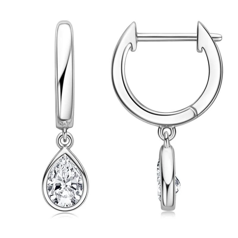 

EMO-157 Lefei Fashion Classic Moissanite Luxury Dangle Waterdrop Earrings Women s925 Silver Party Charm Jewelry Gift Accessories