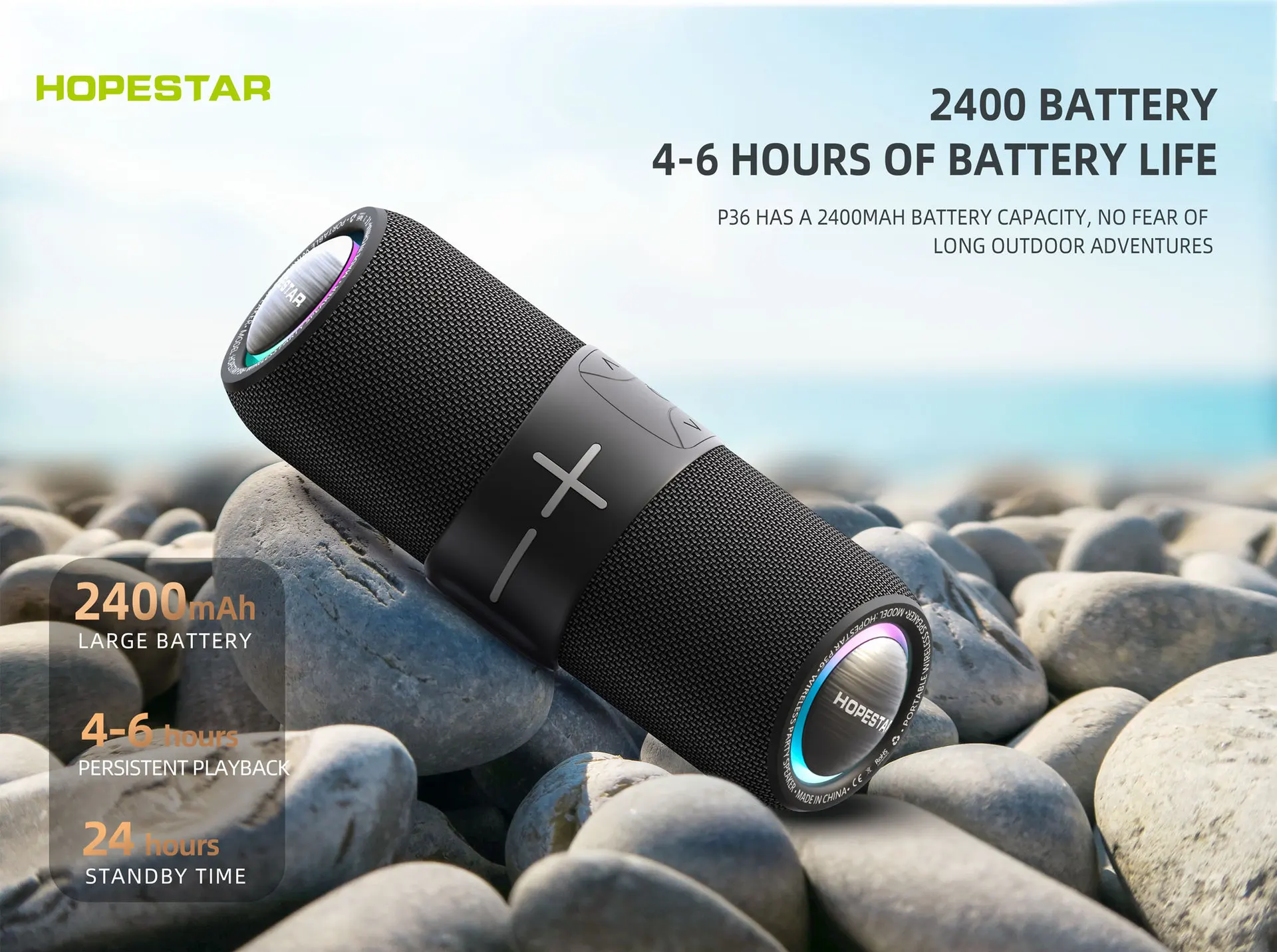 

Горячая Распродажа 2025 года HOPESTAR P36, двойная беспроводная связь для Bluetooth-колонков, водонепроницаемая, для занятий спортом на открытом воздухе, велоспорта, красочный светильник, тяжелый бас-гитара