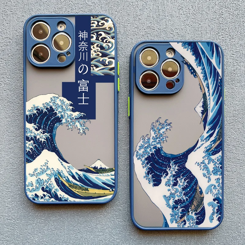 Fashion Japan The Great Wave Of Kanagawa custodia per telefono per iPhone XS X XR 13 12 Mini 11 14 15 16 Pro Max 7 8 Plus Cover Art Fundas