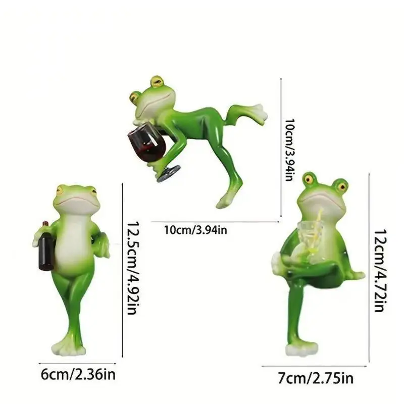 Hanging Frog Resin Figurine Mini Decor Ornament for Flower Pot Edge Fish Tank Kids Room Garden Patio Decor