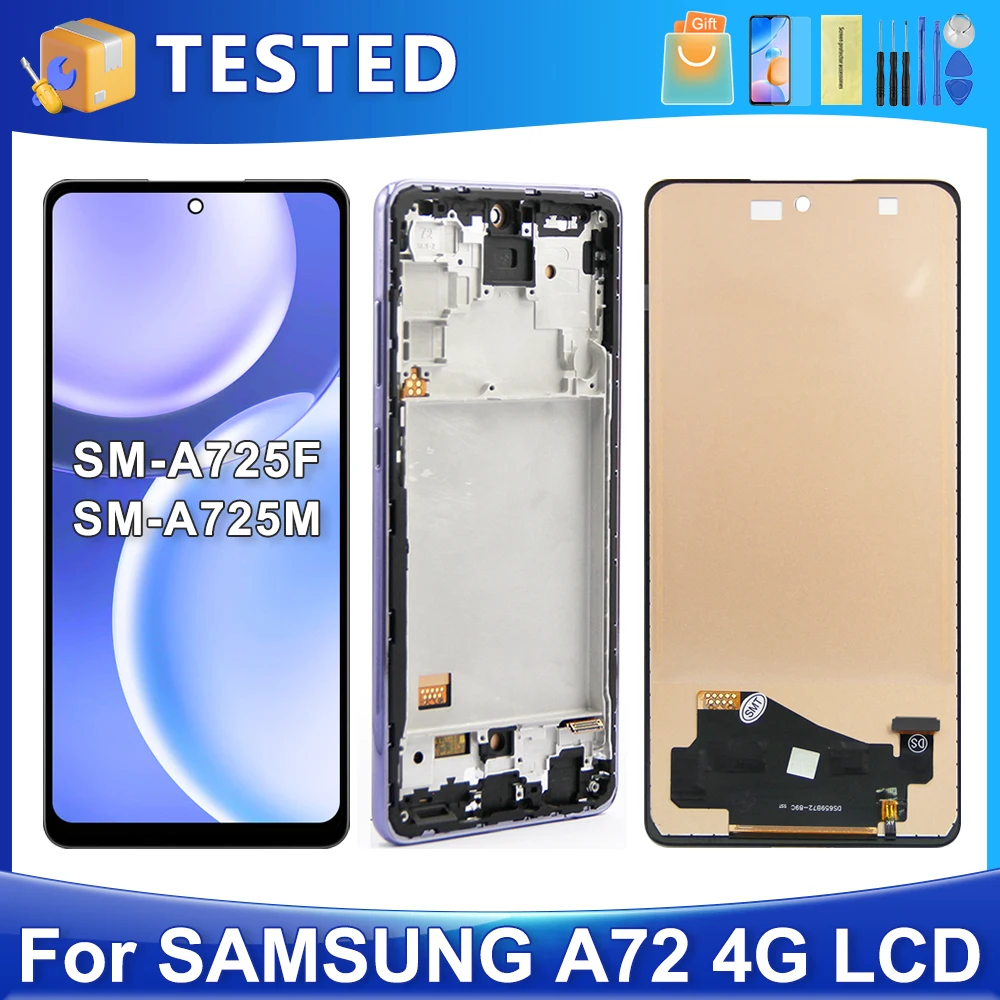 6.7''A72 4G For Samsung Tested A725F A725 A725M A725M/DS LCD Display Touch Screen Digitizer Assembly Replacement