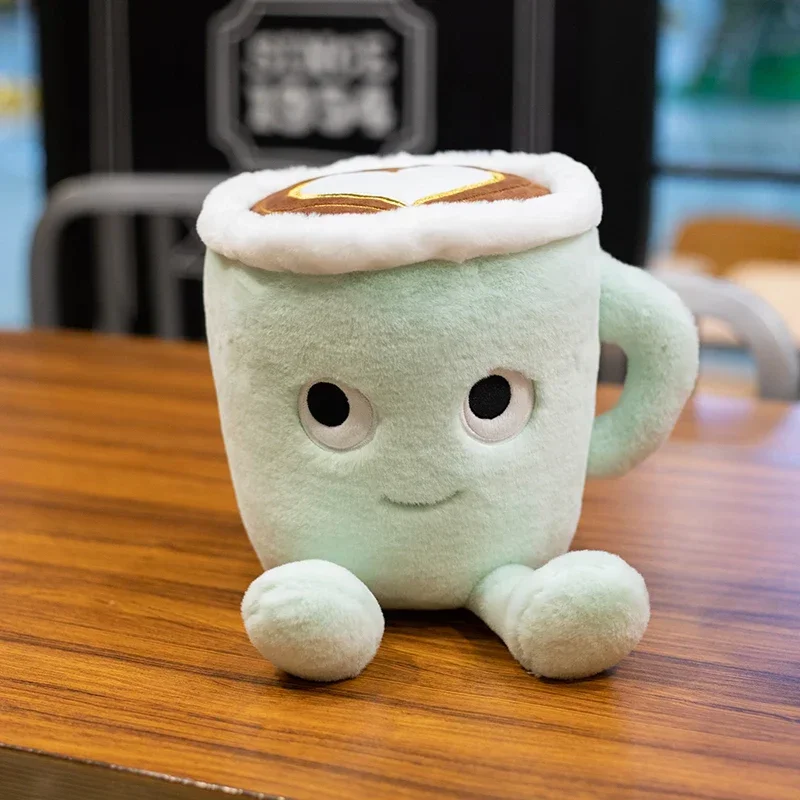 Simulazione Matcha Caffè Sakura Latte Giocattoli di peluche Farcito Morbido Divertente Cibo Bevanda Bambole Regali di compleanno per bambini Giocattoli Arredamento della camera