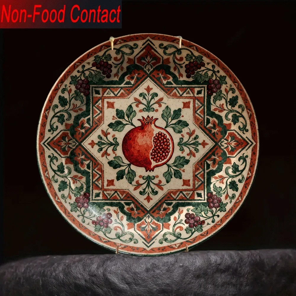 2D Flat, 1pc Ceramic Decorative Plate, Non-Food Contact Pure Decoration, Home Desktop Art Ornament for Living Room and Bedroom,